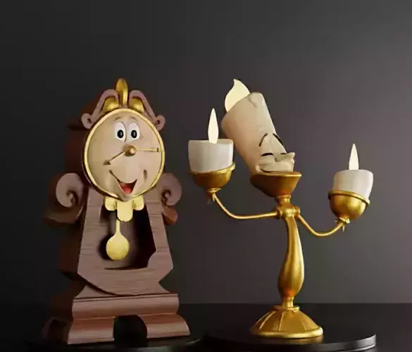 LUMIERE AND TOCKINS FIGURE - the beauty and the beast