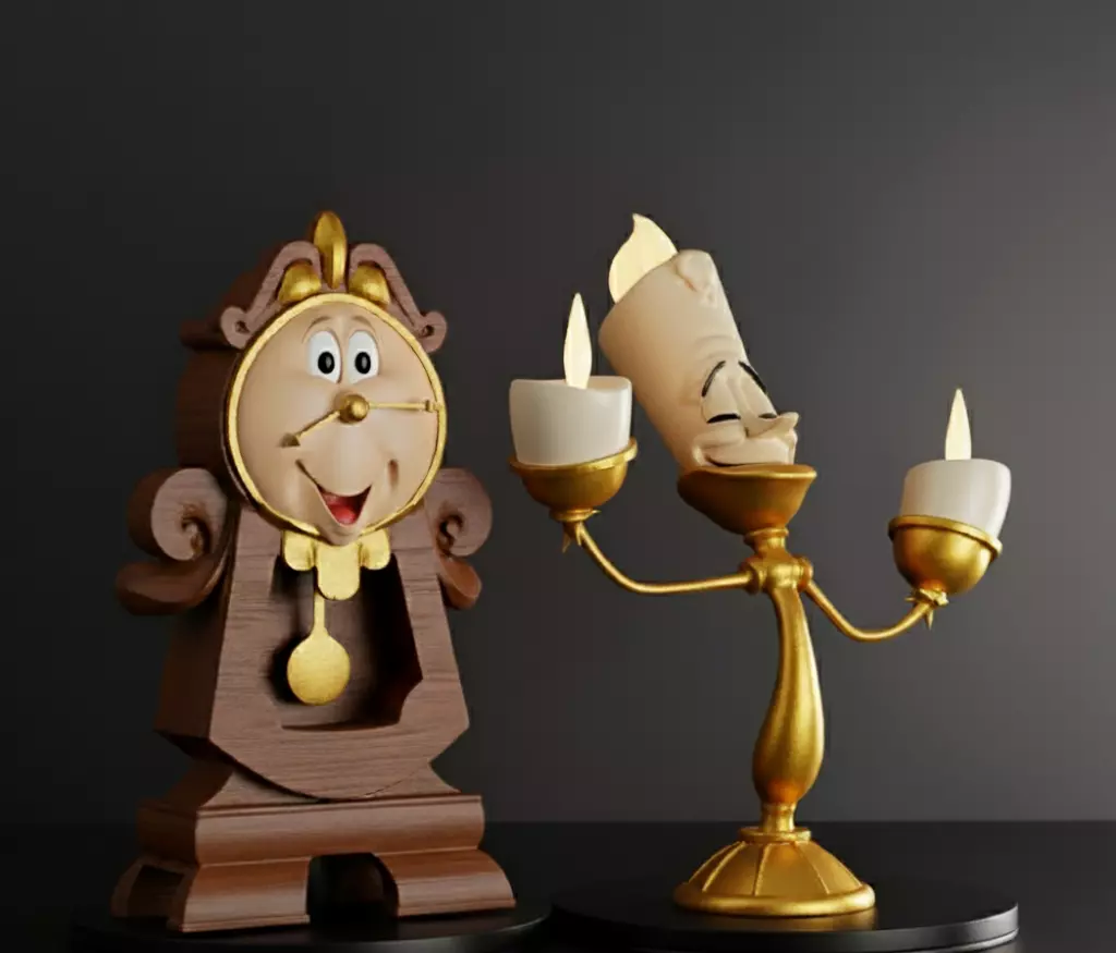 LUMIERE AND TOCKINS FIGURE - the beauty and the beast 3D print model