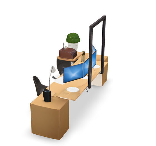 Work Desk 3D model 5