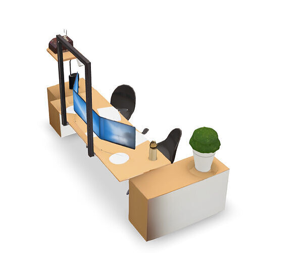 Work Desk 3D model 4