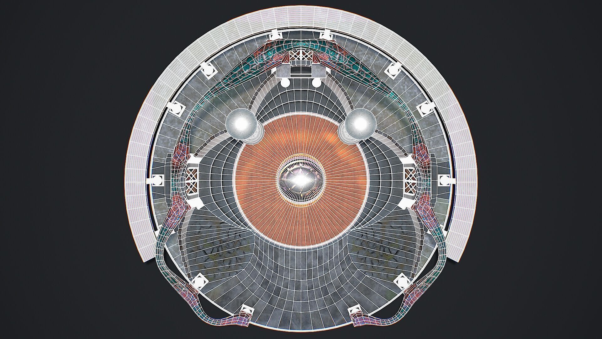 Fantasy fight arena Low-poly 3D model_18