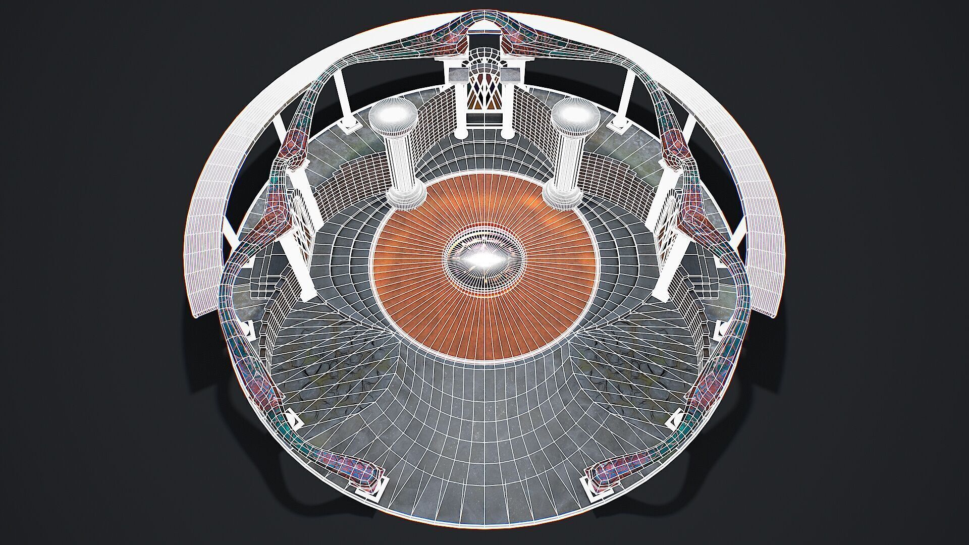 Fantasy fight arena Low-poly 3D model_16