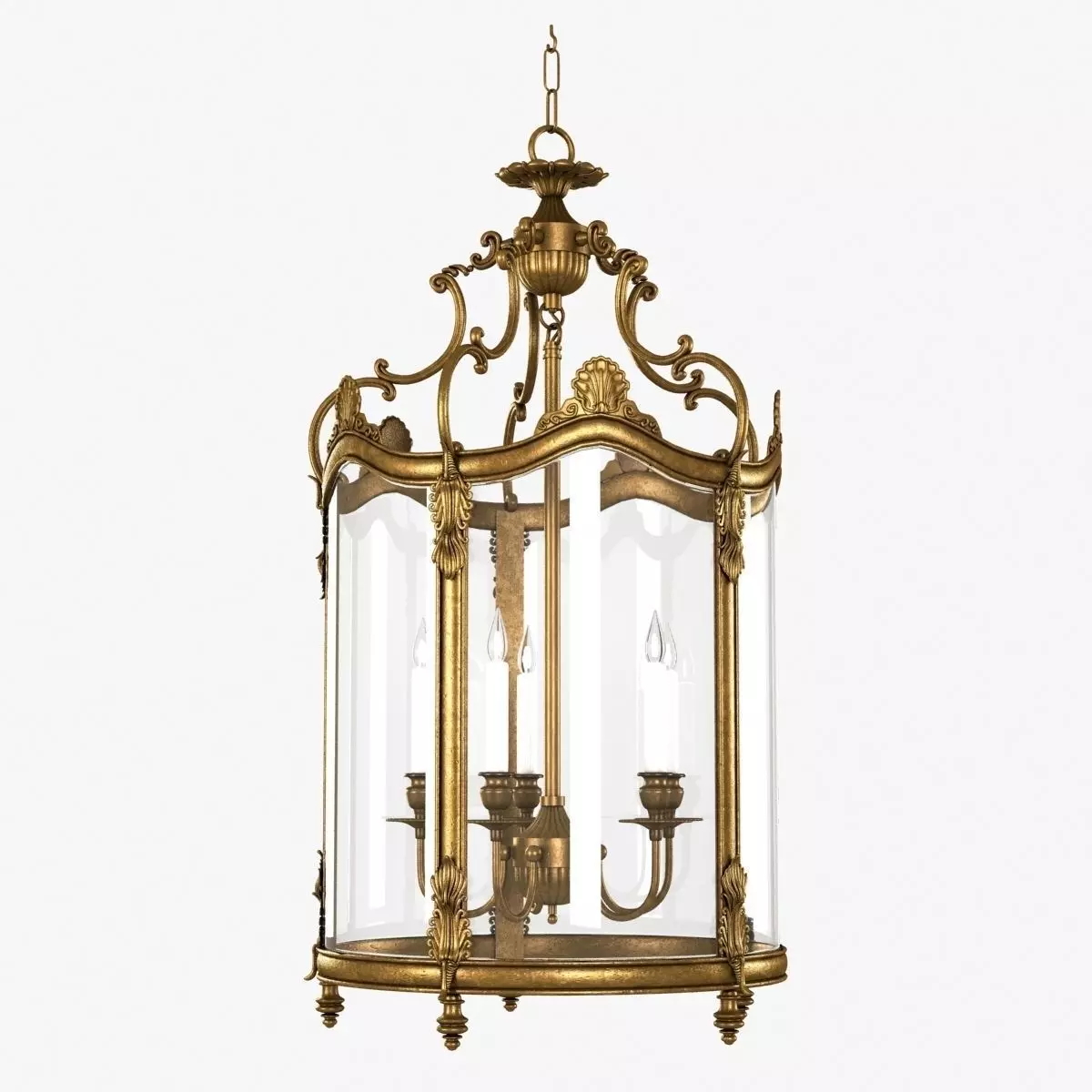 Empire Lantern in French gold finish 3D model