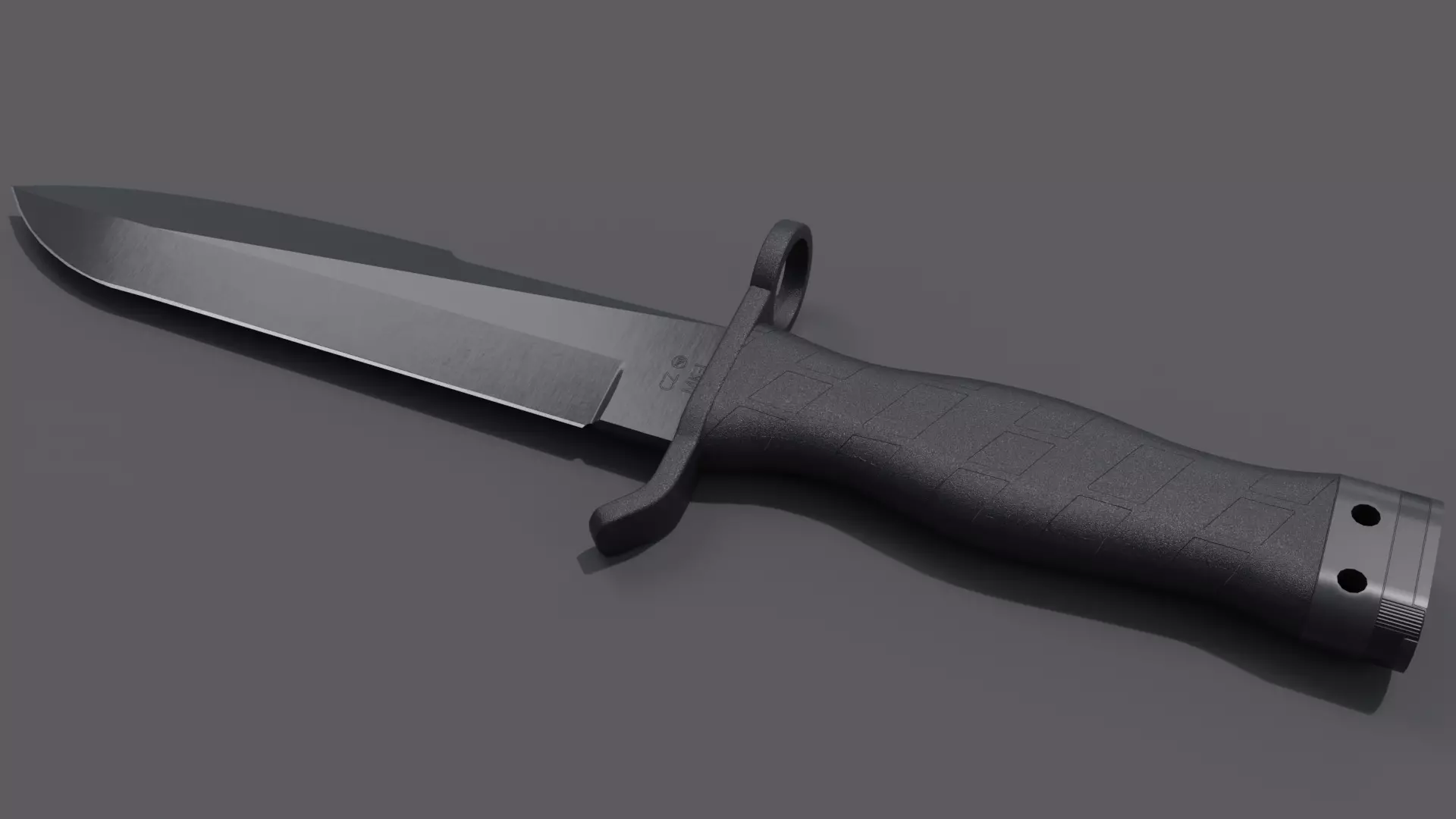 CZ BREN 2 Assault Rifle with Bayonet and Grenade Launcher Low-poly 3D model_8