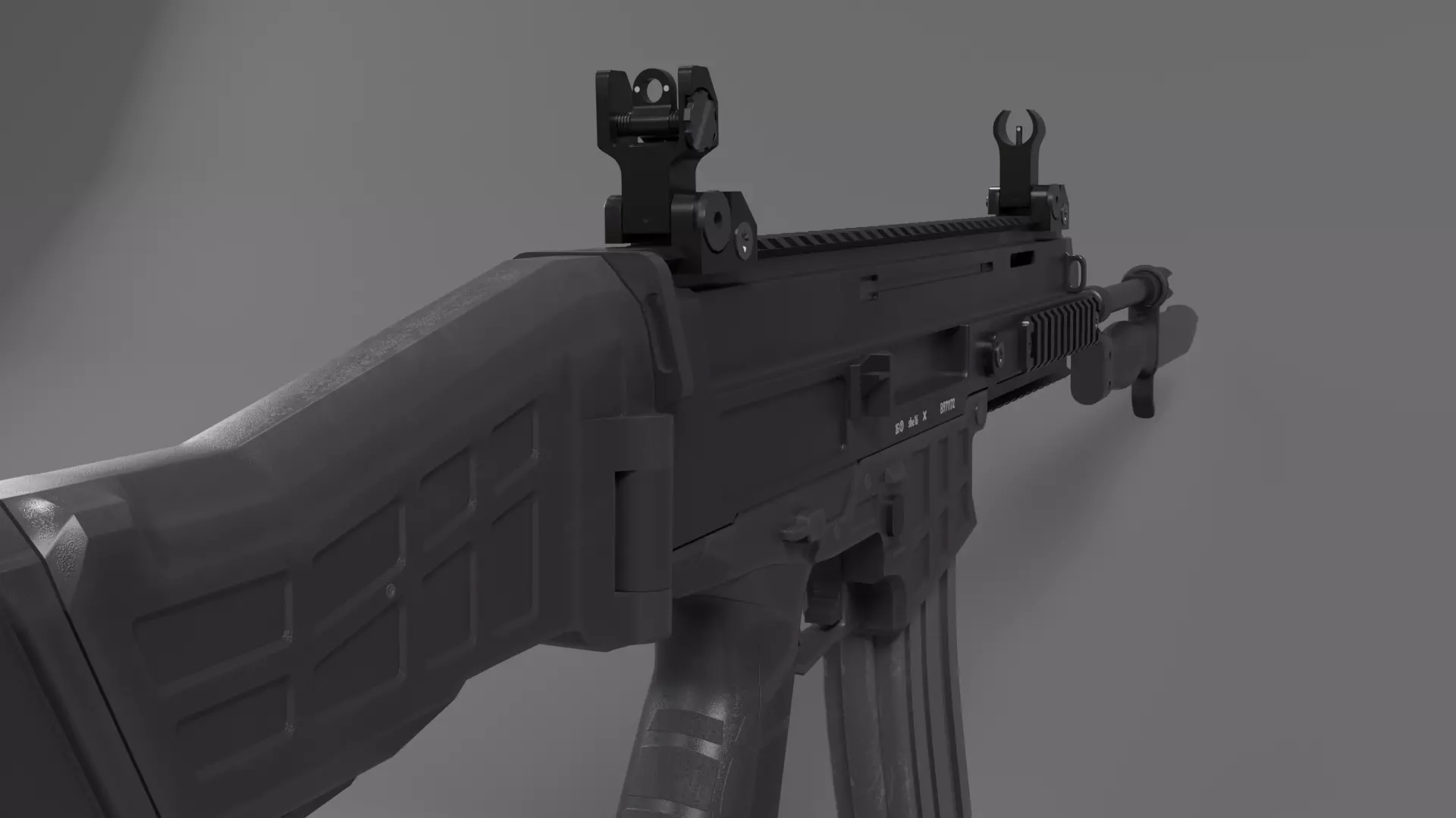 CZ BREN 2 Assault Rifle with Bayonet and Grenade Launcher Low-poly 3D model_7