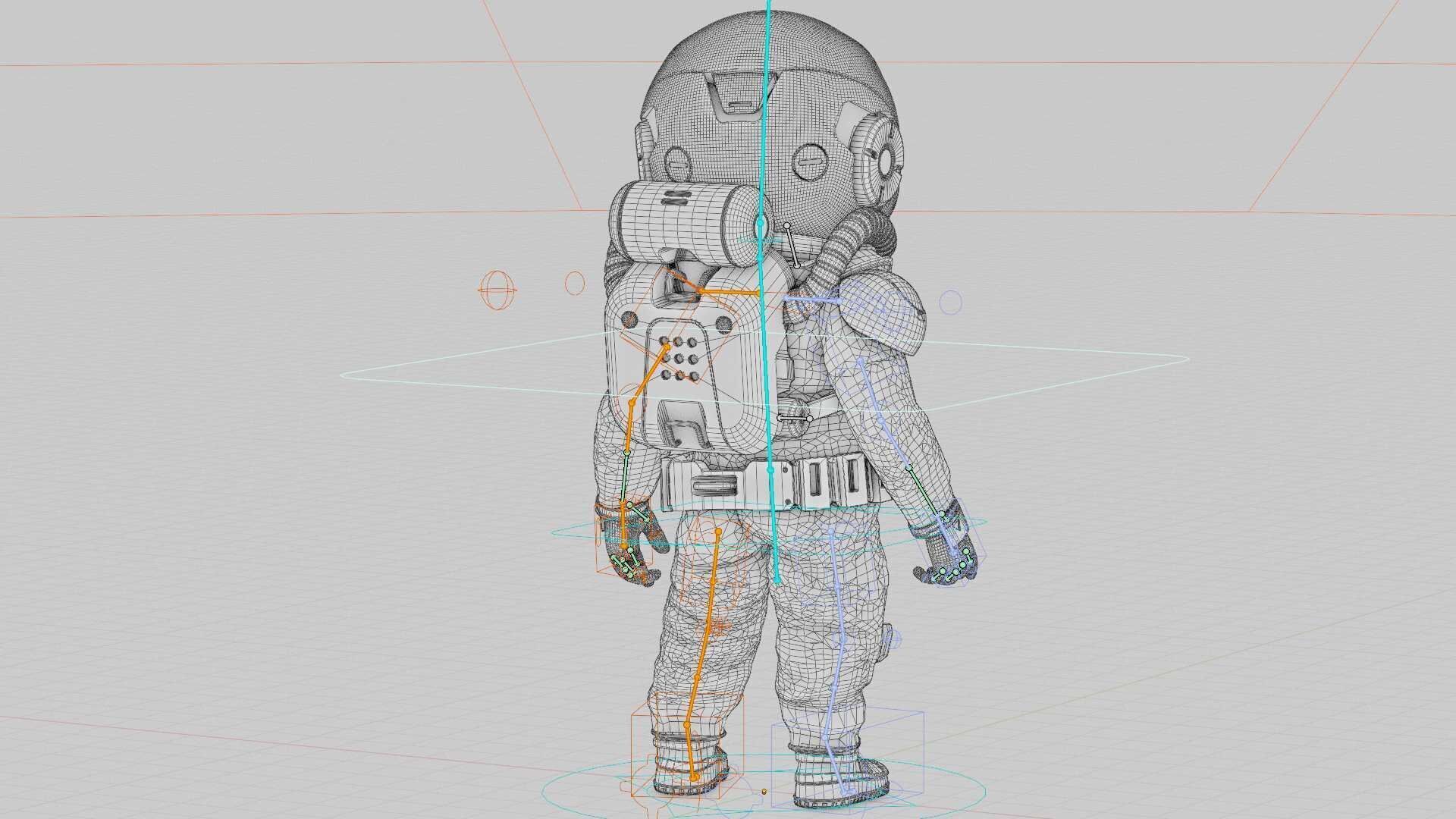 TOON ASTRONAUT F-G Rigged for Unreal Engine - Unity - MIXAMO 3D model_41