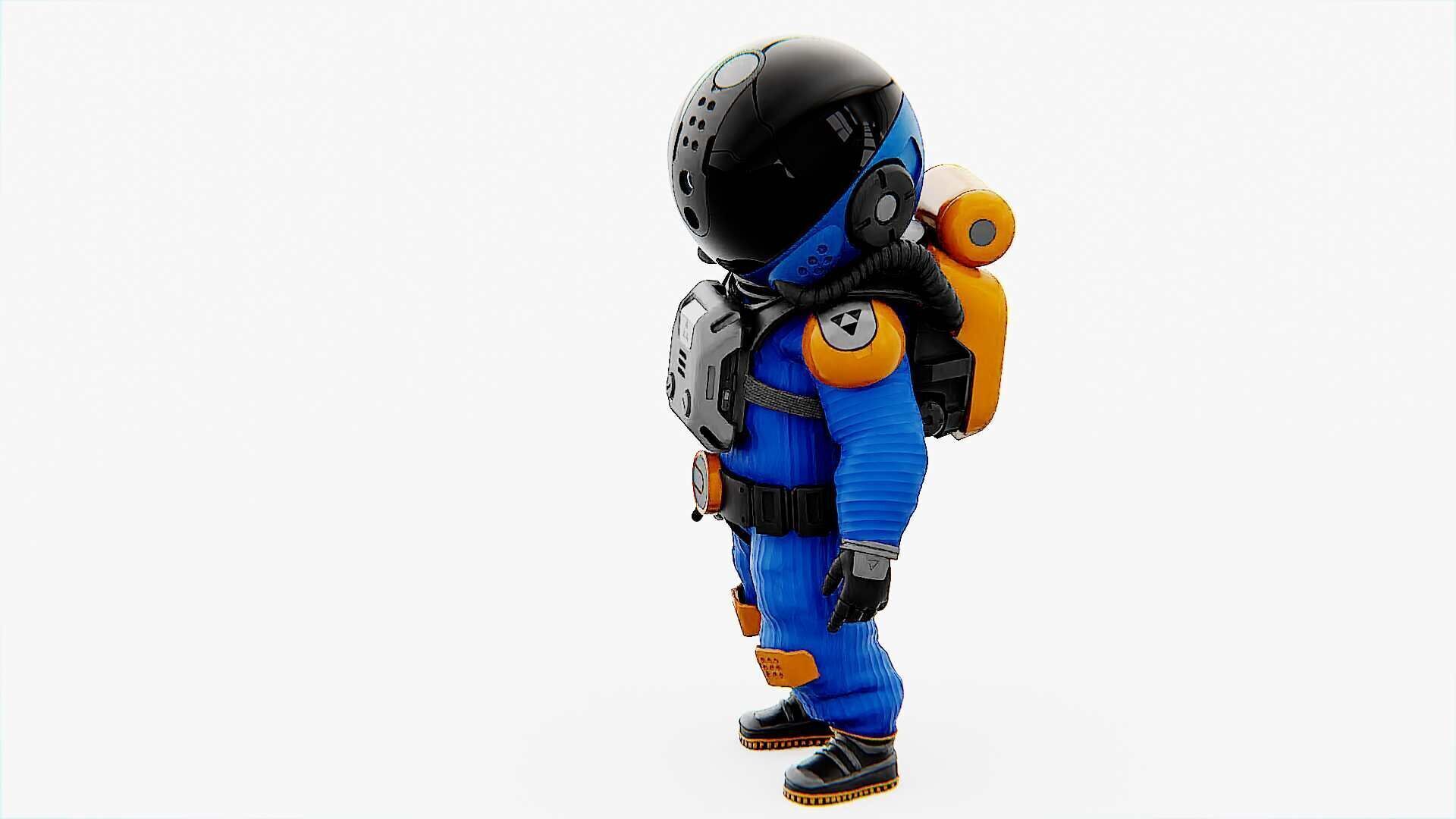 TOON ASTRONAUT F-G Rigged for Unreal Engine - Unity - MIXAMO 3D model_19