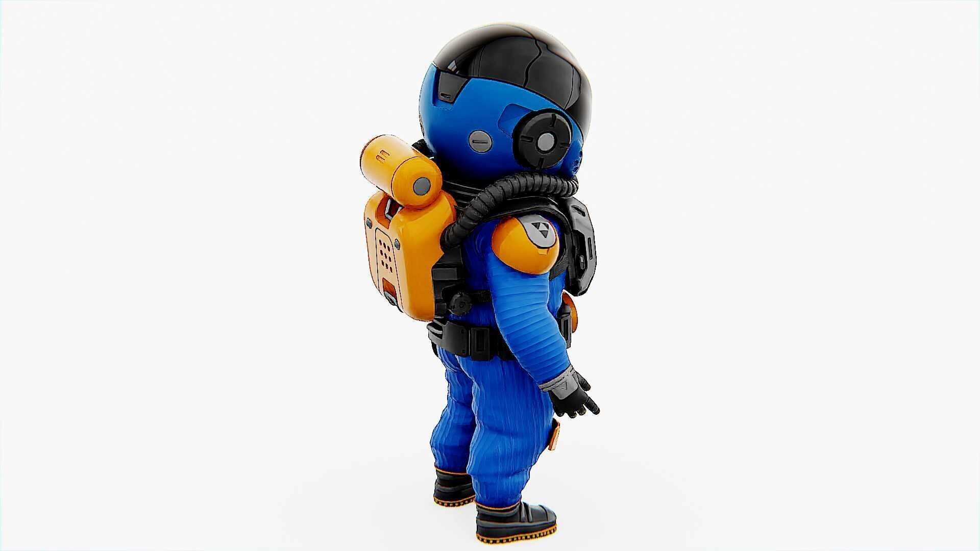 TOON ASTRONAUT F-G Rigged for Unreal Engine - Unity - MIXAMO 3D model_10