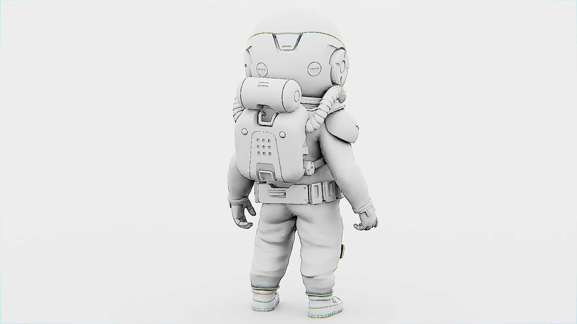 TOON ASTRONAUT F-G Rigged for Unreal Engine - Unity - MIXAMO 3D model_33