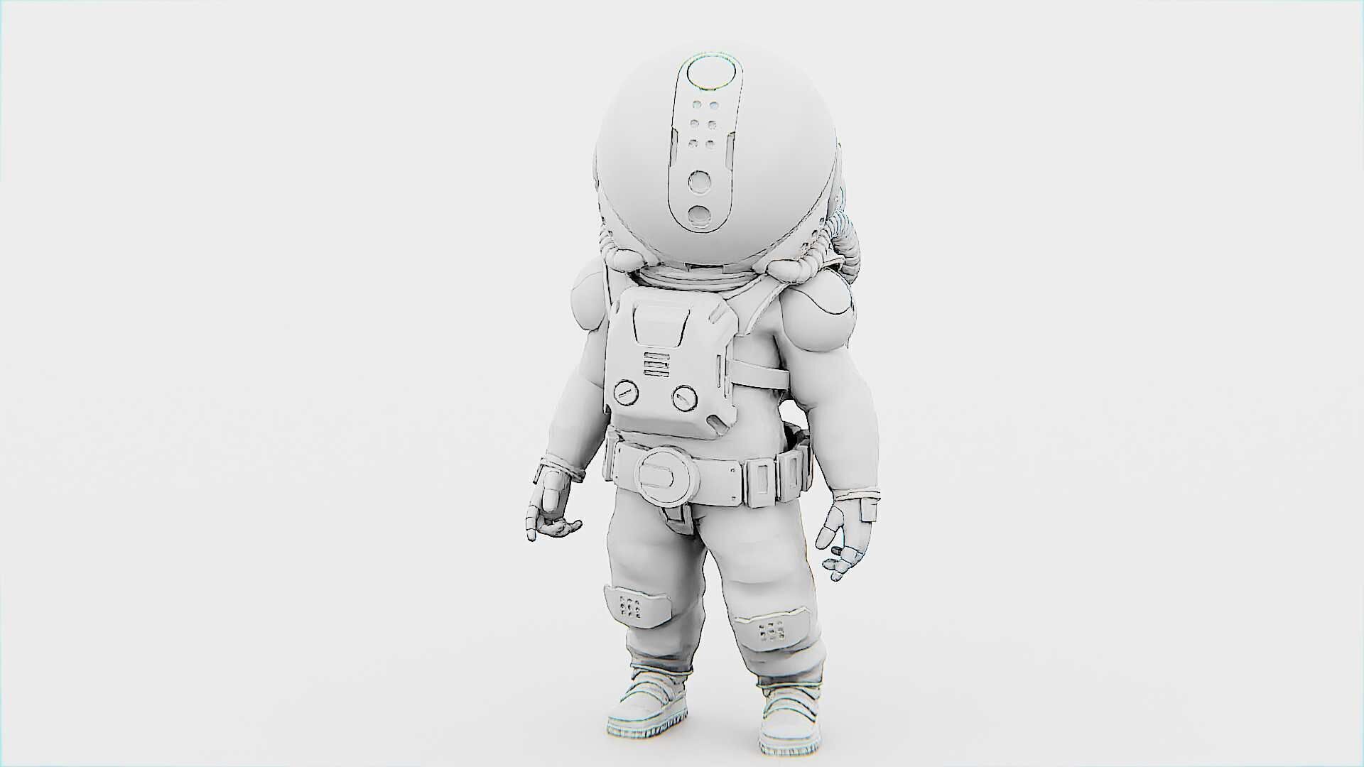 TOON ASTRONAUT F-G Rigged for Unreal Engine - Unity - MIXAMO 3D model_32