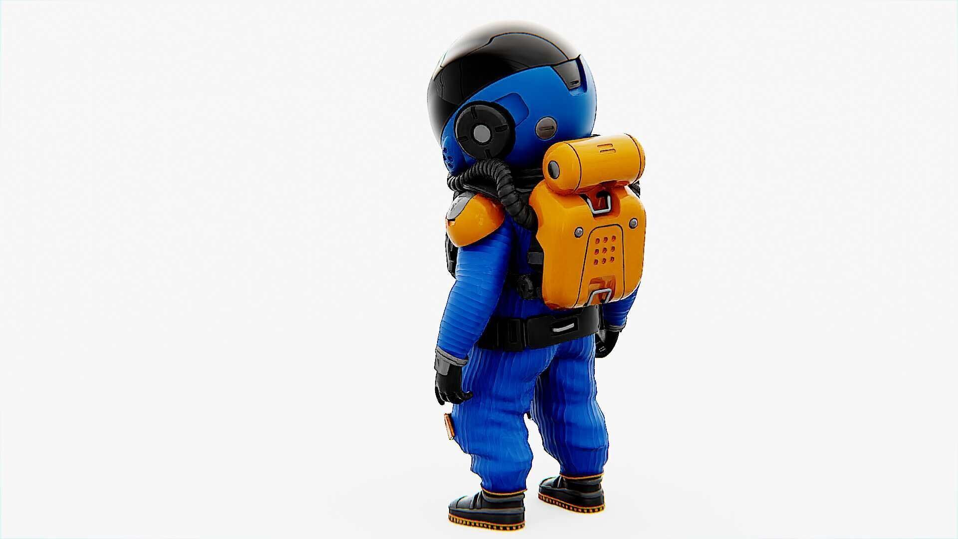 TOON ASTRONAUT F-G Rigged for Unreal Engine - Unity - MIXAMO 3D model_16