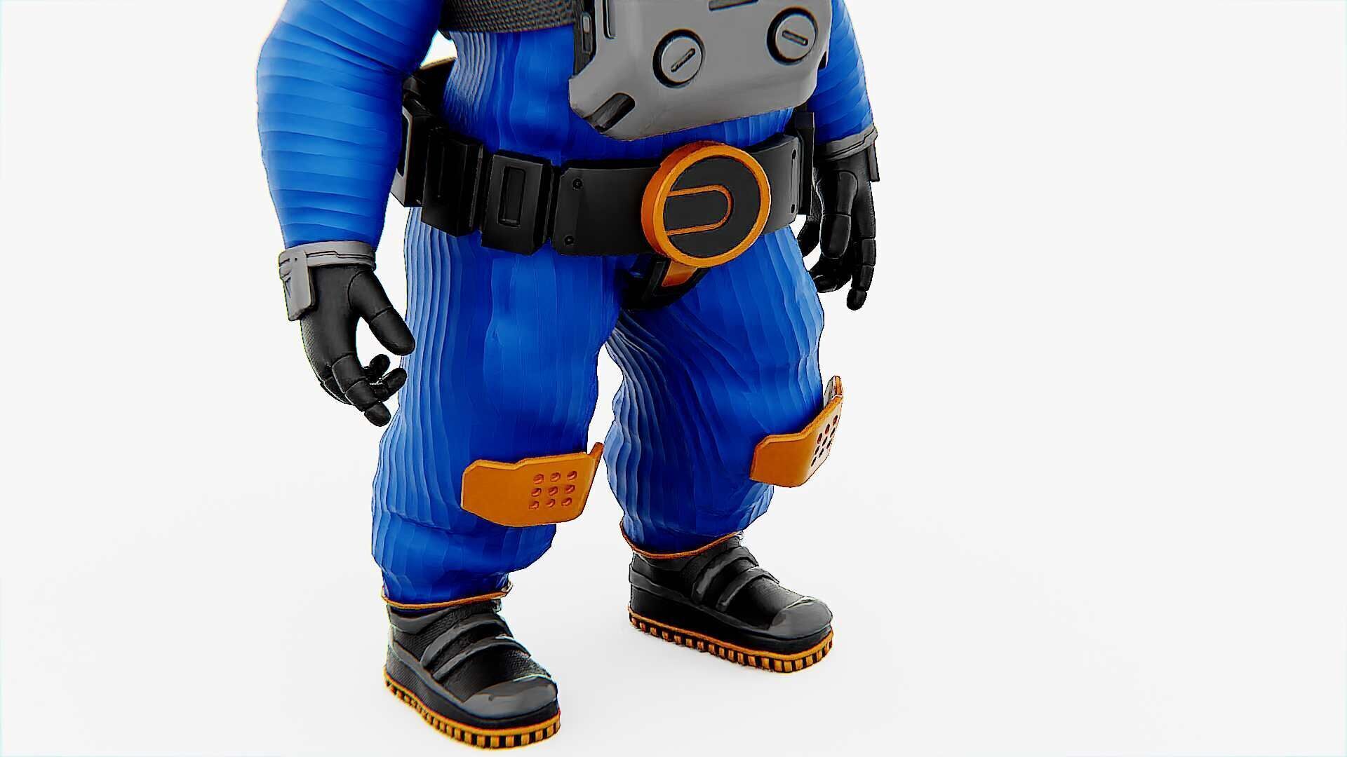 TOON ASTRONAUT F-G Rigged for Unreal Engine - Unity - MIXAMO 3D model_29