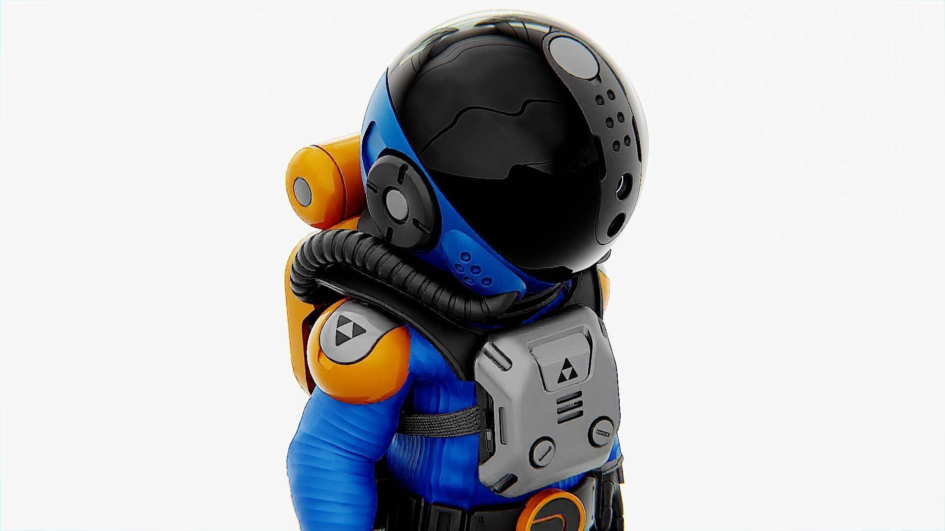 TOON ASTRONAUT F-G Rigged for Unreal Engine - Unity - MIXAMO 3D model_28
