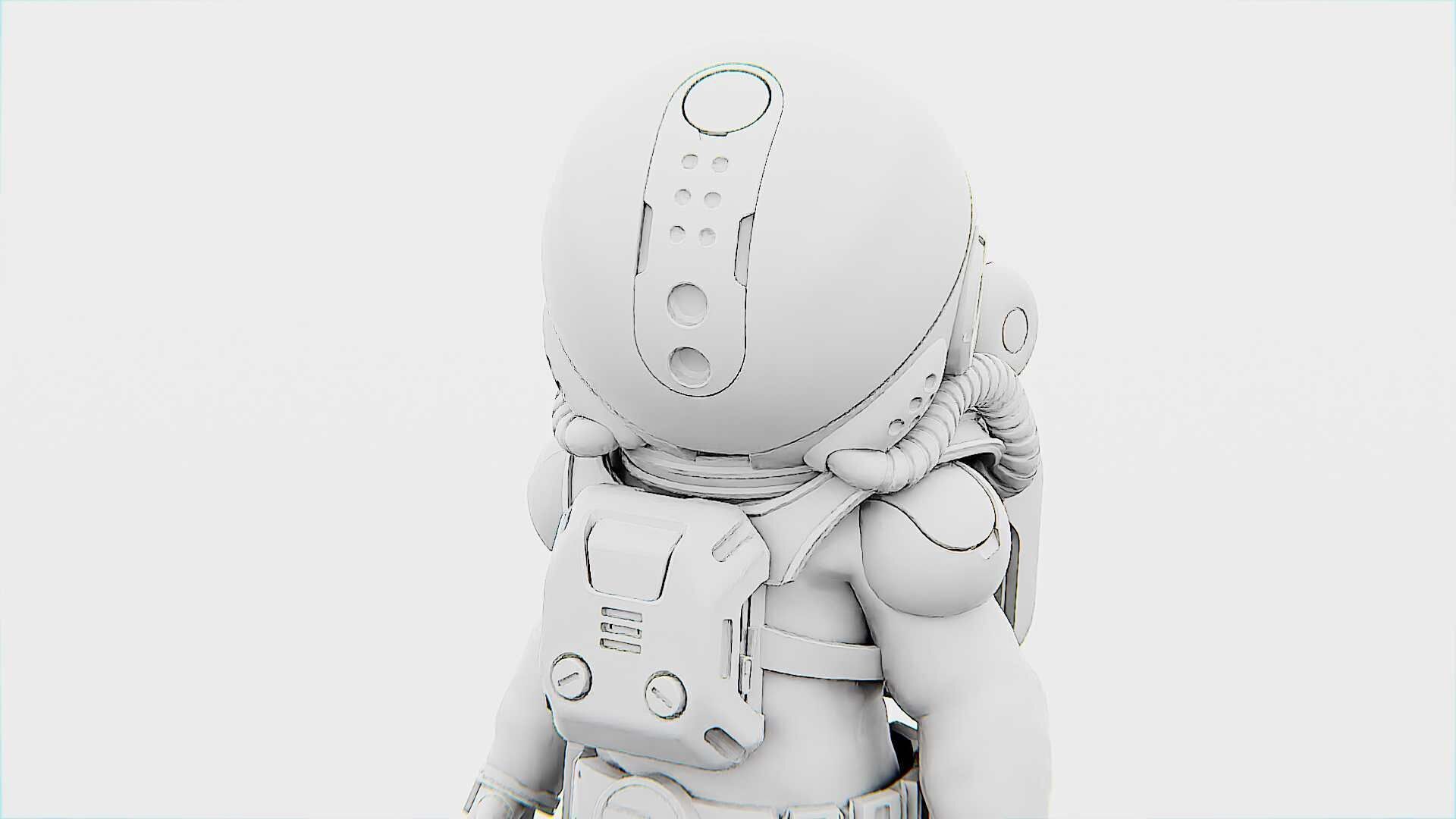 TOON ASTRONAUT F-G Rigged for Unreal Engine - Unity - MIXAMO 3D model_34