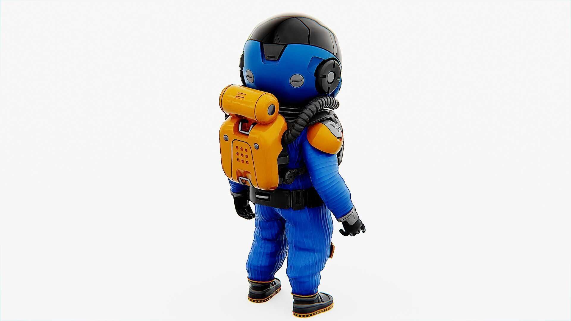 TOON ASTRONAUT F-G Rigged for Unreal Engine - Unity - MIXAMO 3D model_12