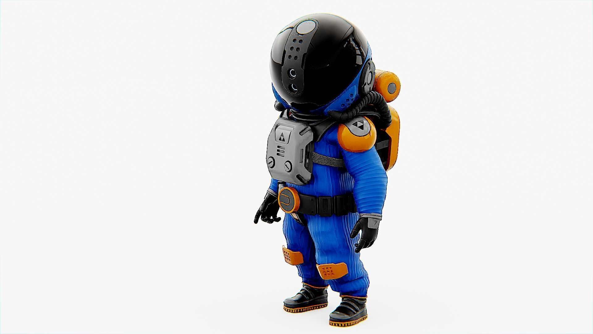 TOON ASTRONAUT F-G Rigged for Unreal Engine - Unity - MIXAMO 3D model_20