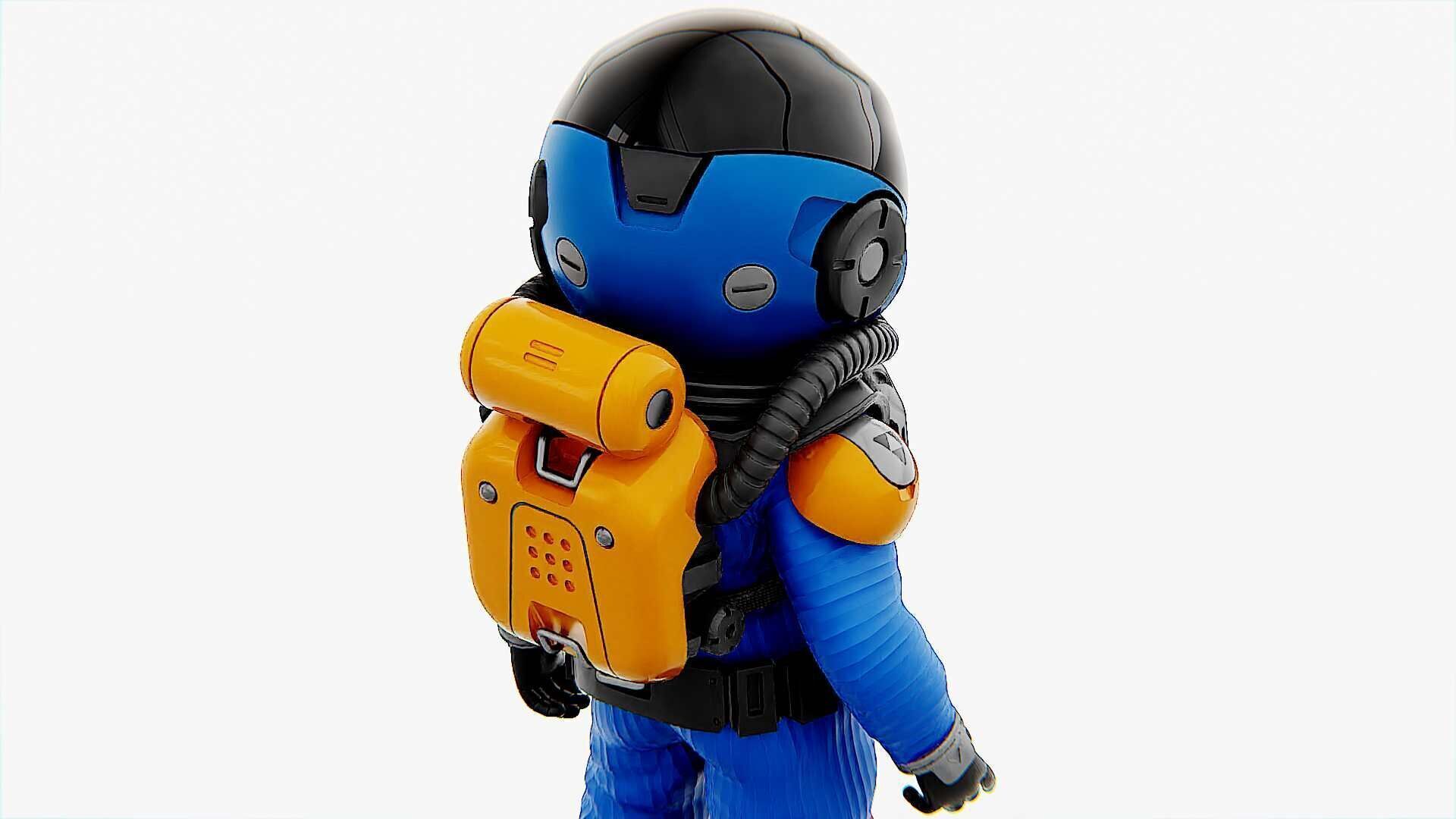 TOON ASTRONAUT F-G Rigged for Unreal Engine - Unity - MIXAMO 3D model_25