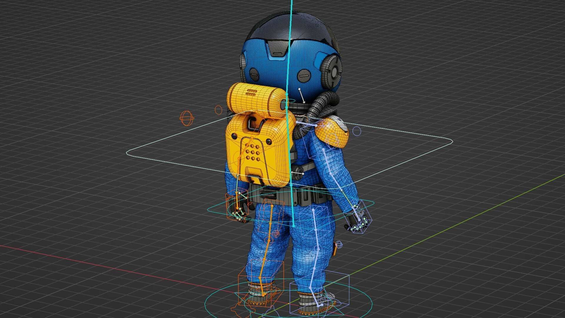 TOON ASTRONAUT F-G Rigged for Unreal Engine - Unity - MIXAMO 3D model_38
