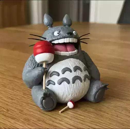 Happy Totoro with Lollipop 3D Printable Figurine 3D print model