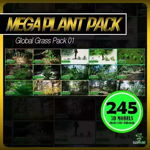 MEGA PLANT PACK - 15 Global Grass Pack 01