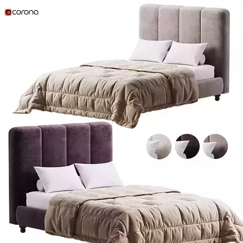 Modern Fabric Storage Panel Bed