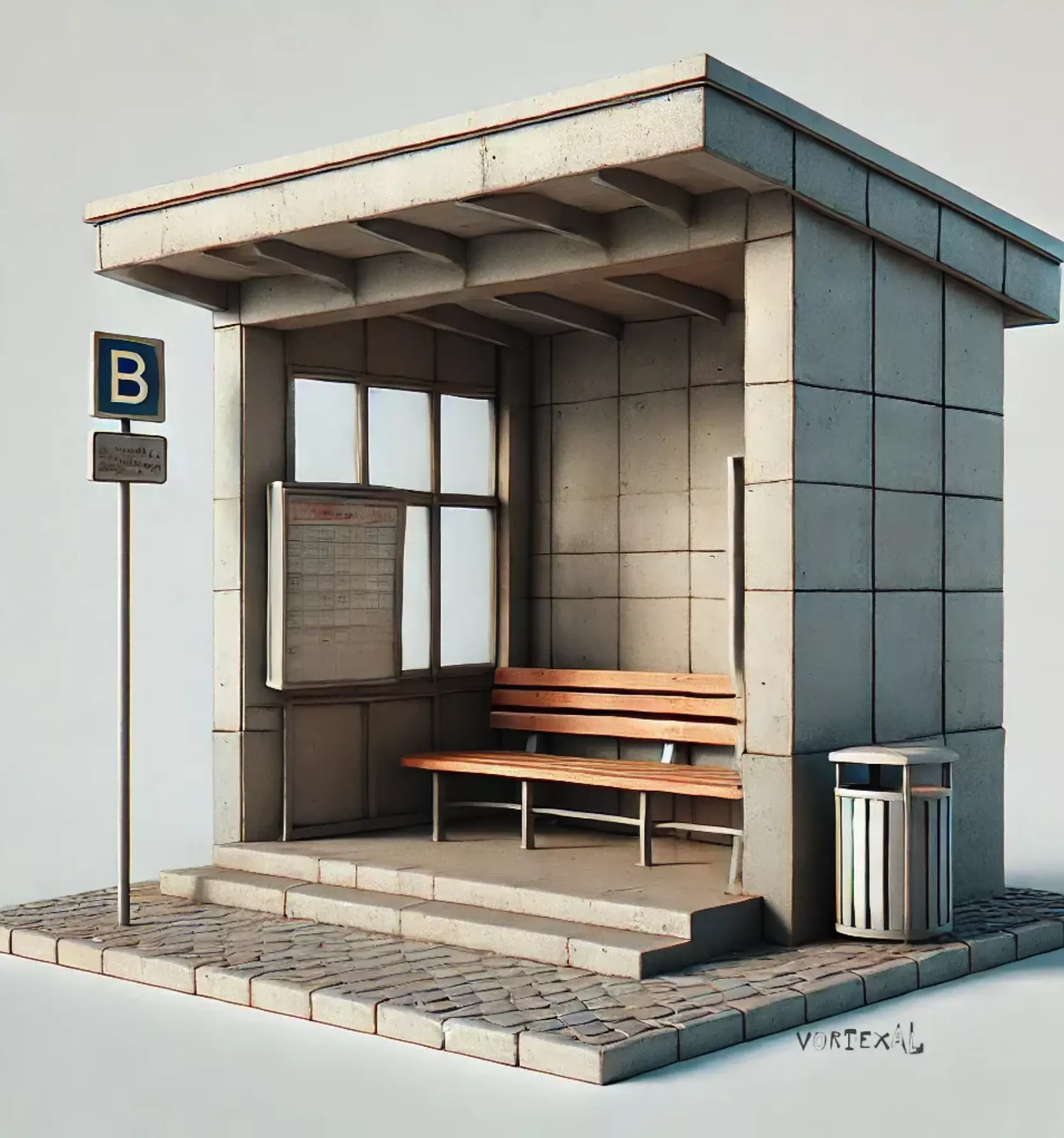 Soviet Bus Stop 90s Style 3D Printable Diorama Model 3D print model