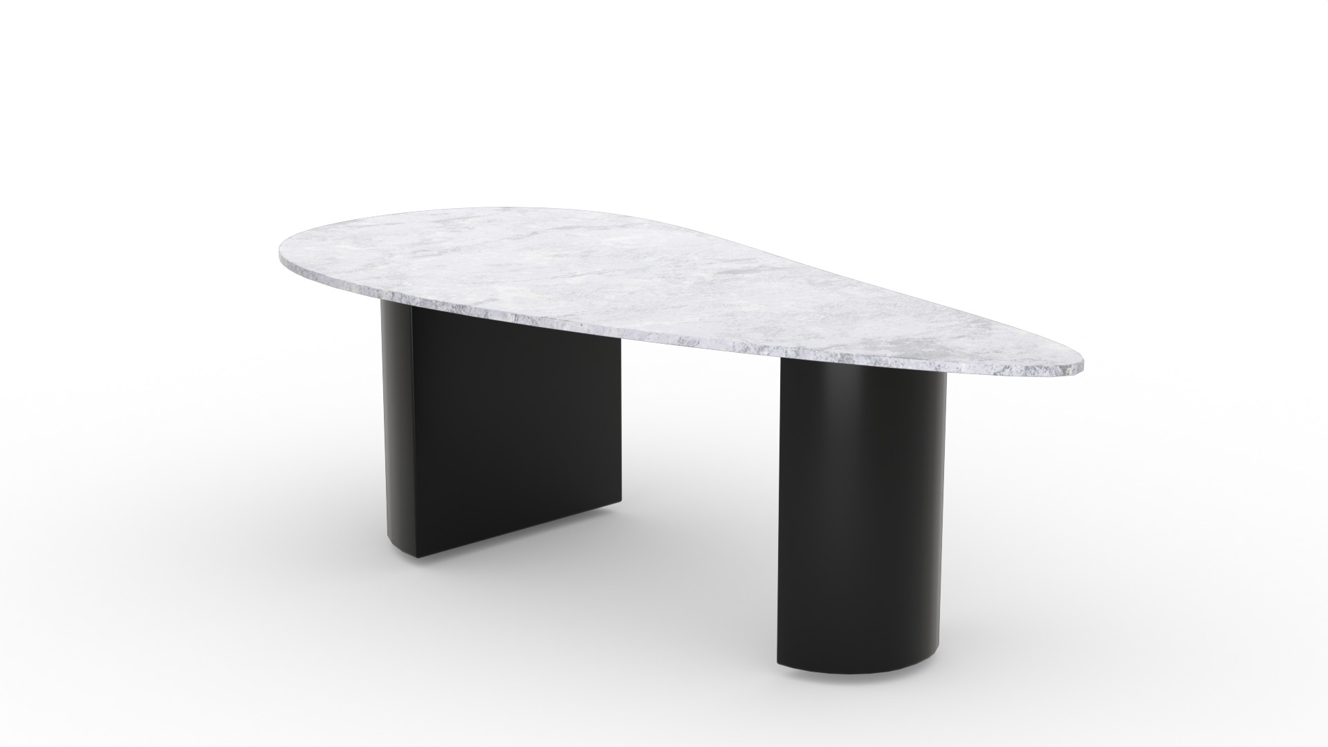 Modern Asymmetrical Marble Coffee Table Low-poly 3D model_13