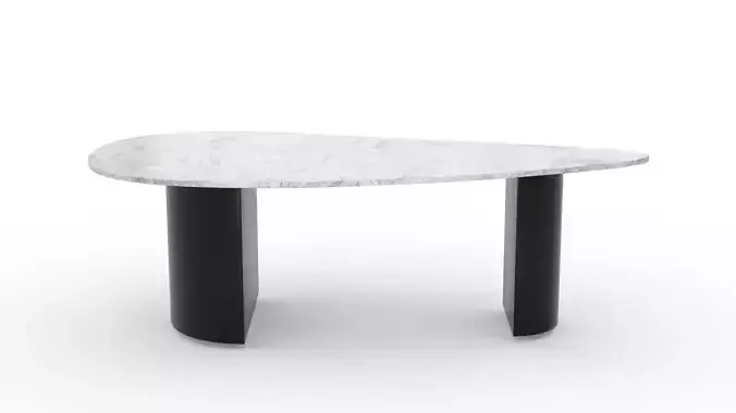 Modern Asymmetrical Marble Coffee Table Low-poly 3D model