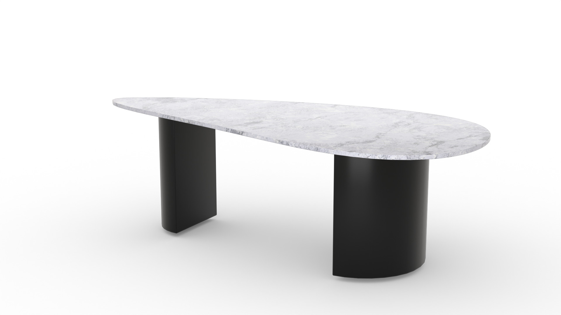 Modern Asymmetrical Marble Coffee Table Low-poly 3D model_8