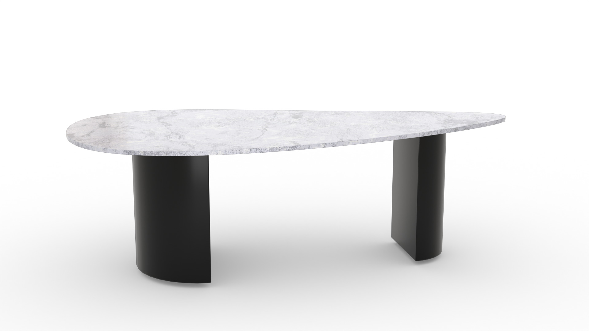 Modern Asymmetrical Marble Coffee Table Low-poly 3D model_2