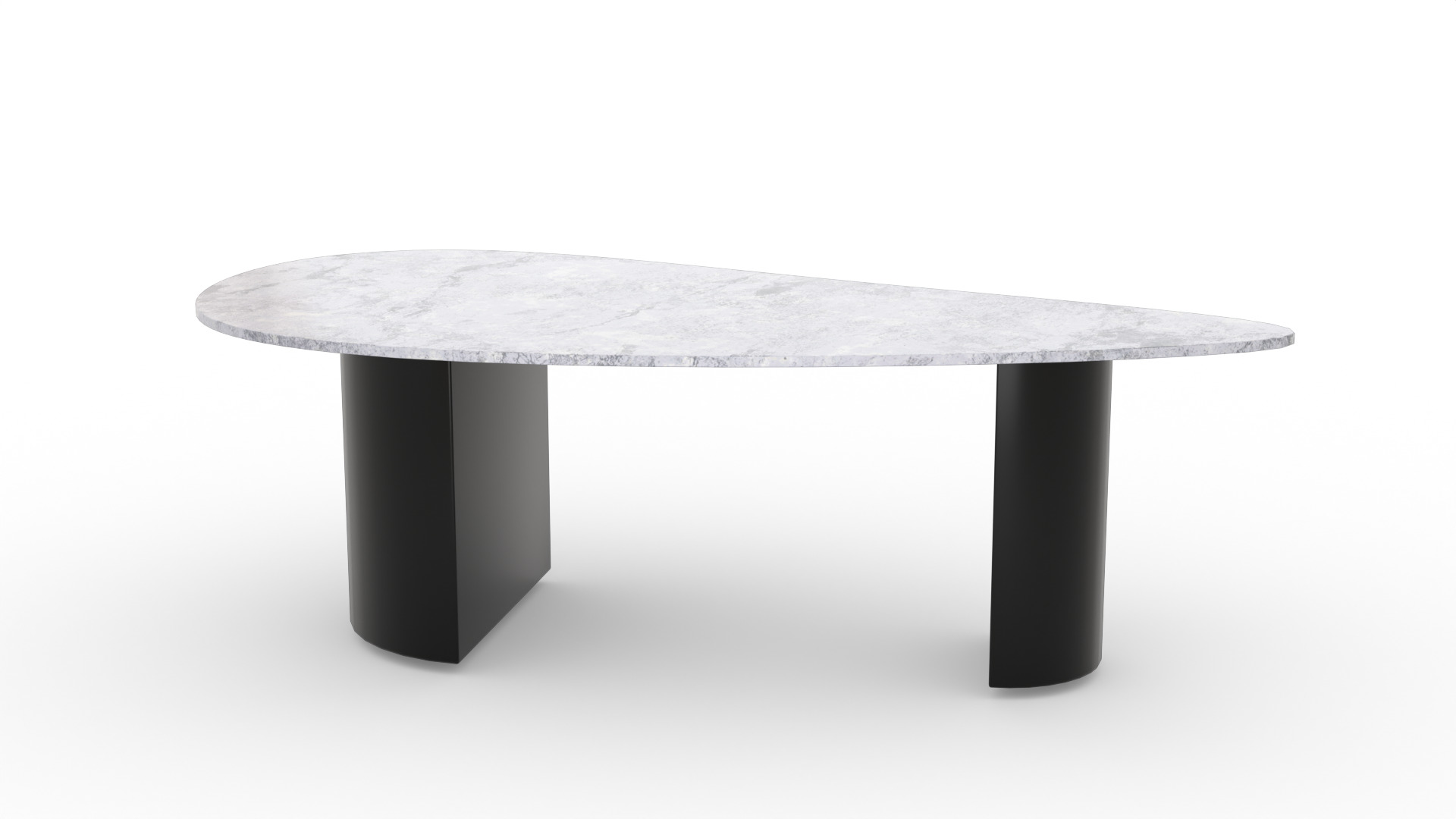 Modern Asymmetrical Marble Coffee Table Low-poly 3D model_14