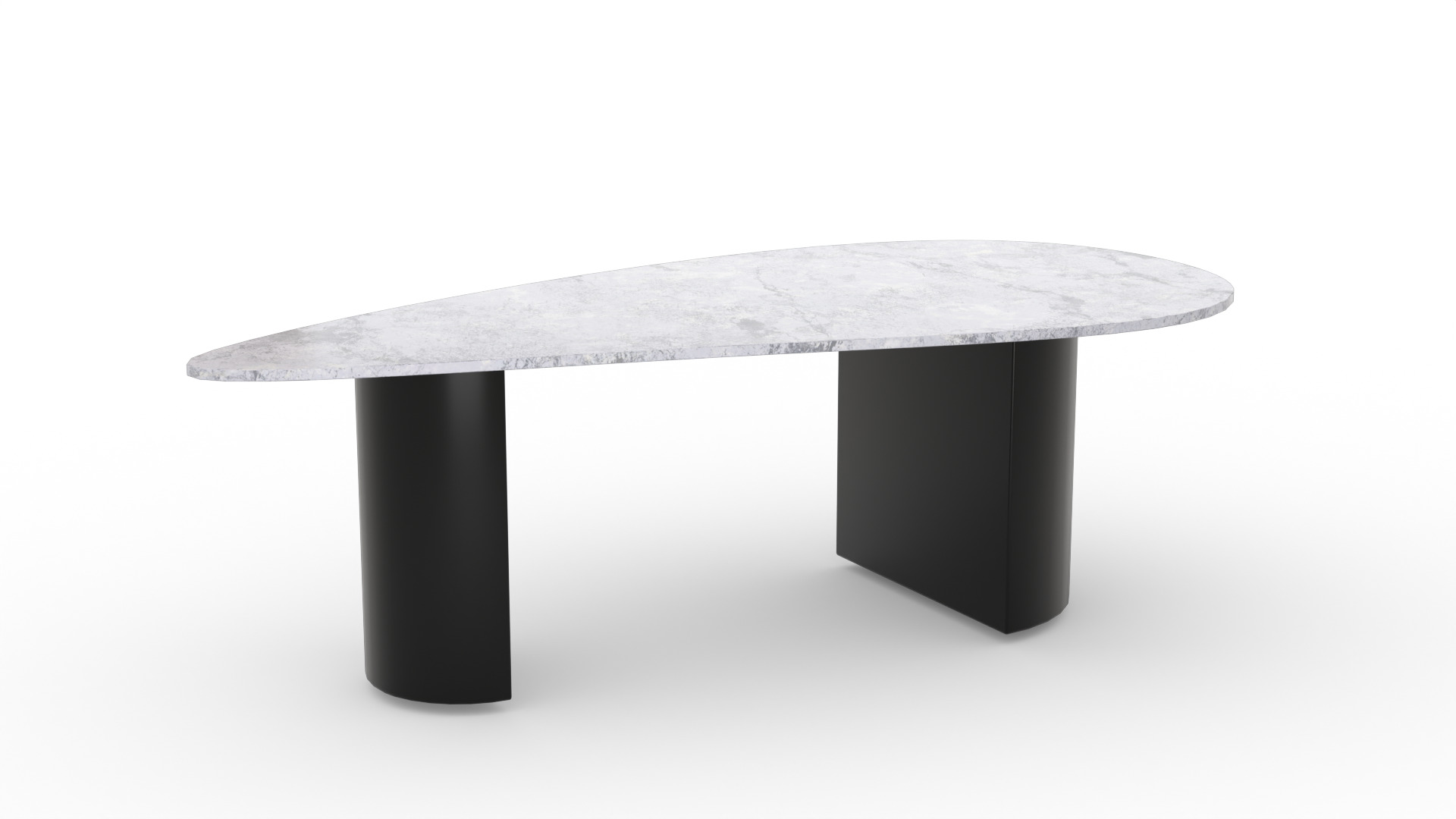 Modern Asymmetrical Marble Coffee Table Low-poly 3D model_10