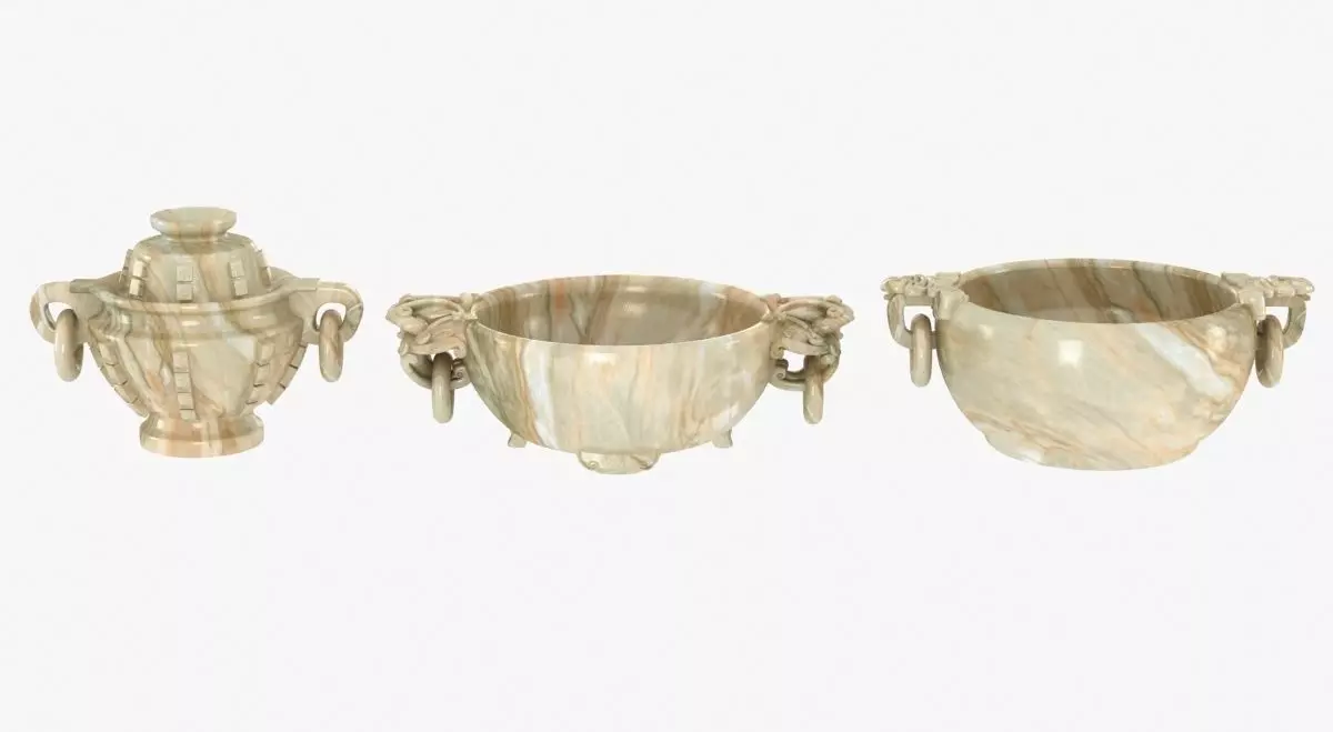 Old historic chinese vases 3D model_0