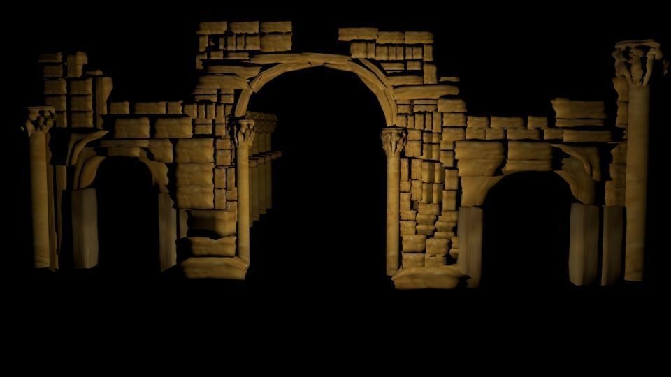 Palmyra Arch of Triumph Low-poly 3D model_0