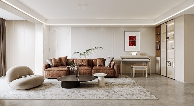Modern style home space design 3D model 2