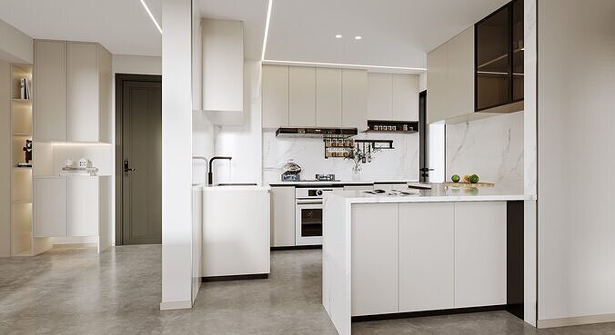 Modern style home space design 3D model 4