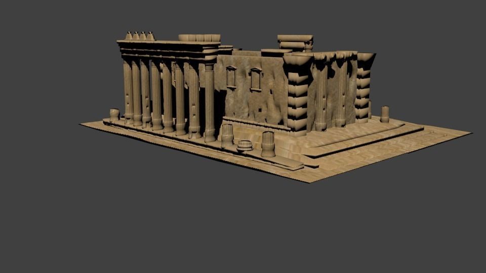 Palmyra Temple of Bel Low-poly 3D model_2