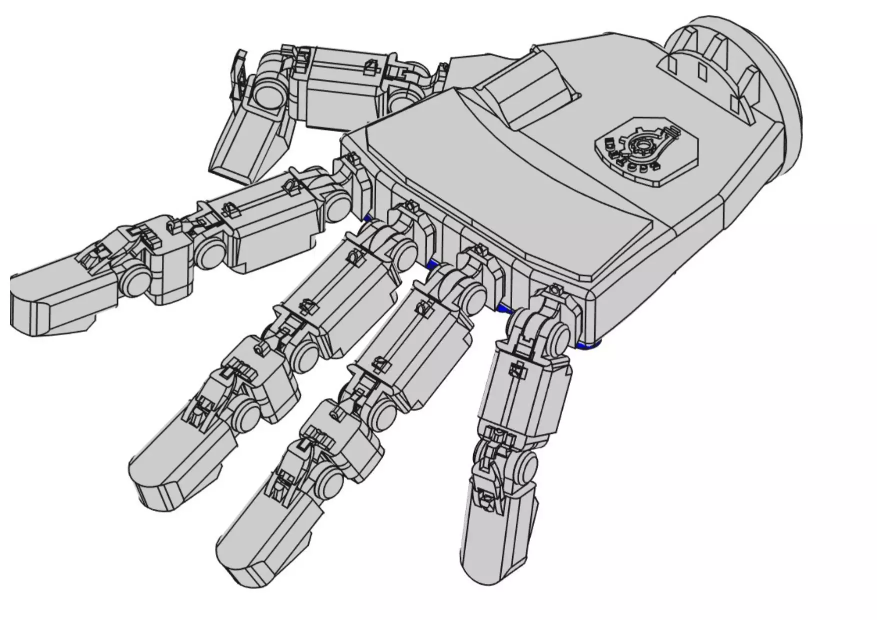 EMG and Servo controllable Bionic Hand 3D print model_0