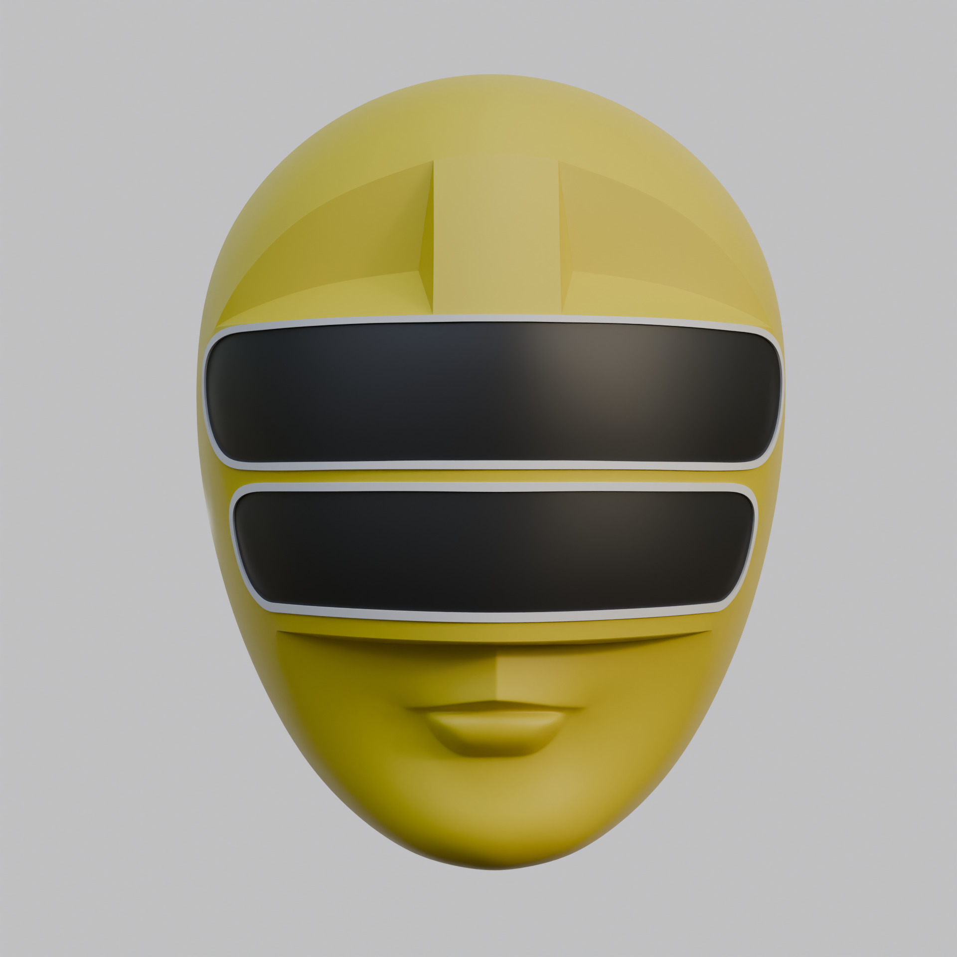 Yellow Chouriki Sentai Ohranger or Power Rangers Zeo Helmet 3D print model_1