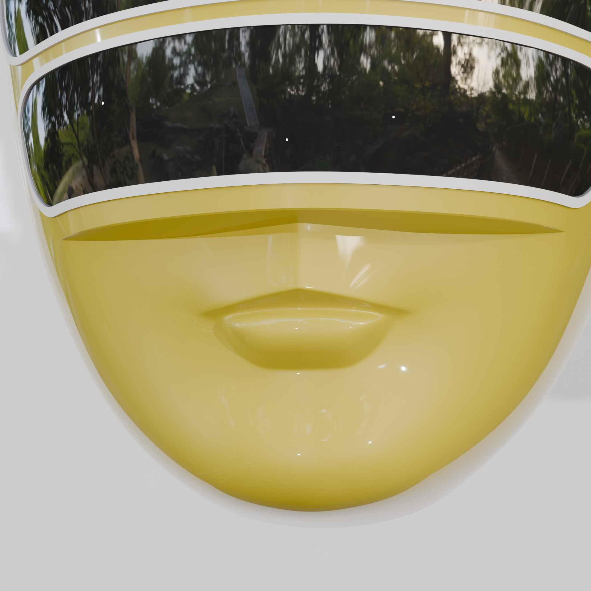 Yellow Chouriki Sentai Ohranger or Power Rangers Zeo Helmet 3D print model_8
