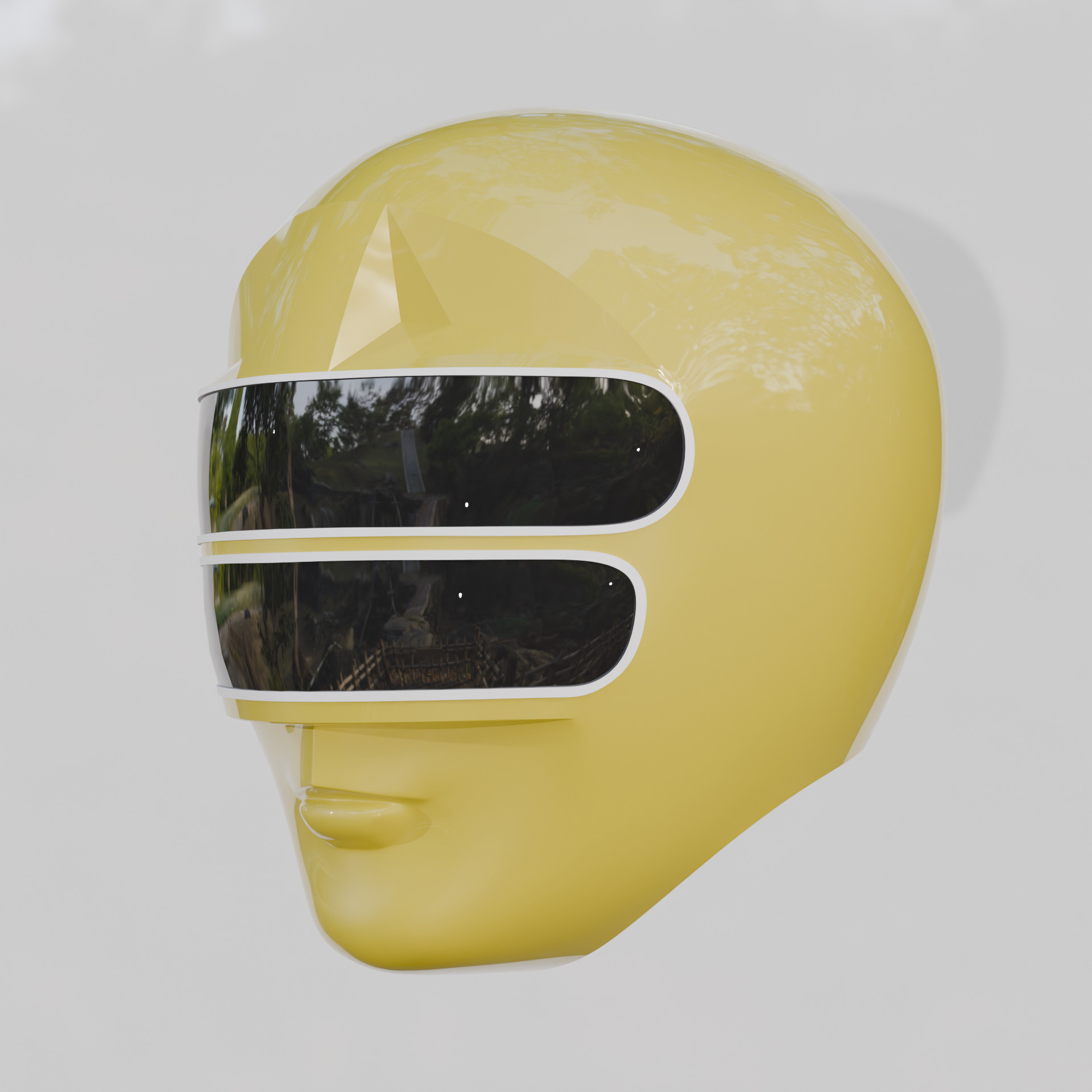Yellow Chouriki Sentai Ohranger or Power Rangers Zeo Helmet 3D print model_5