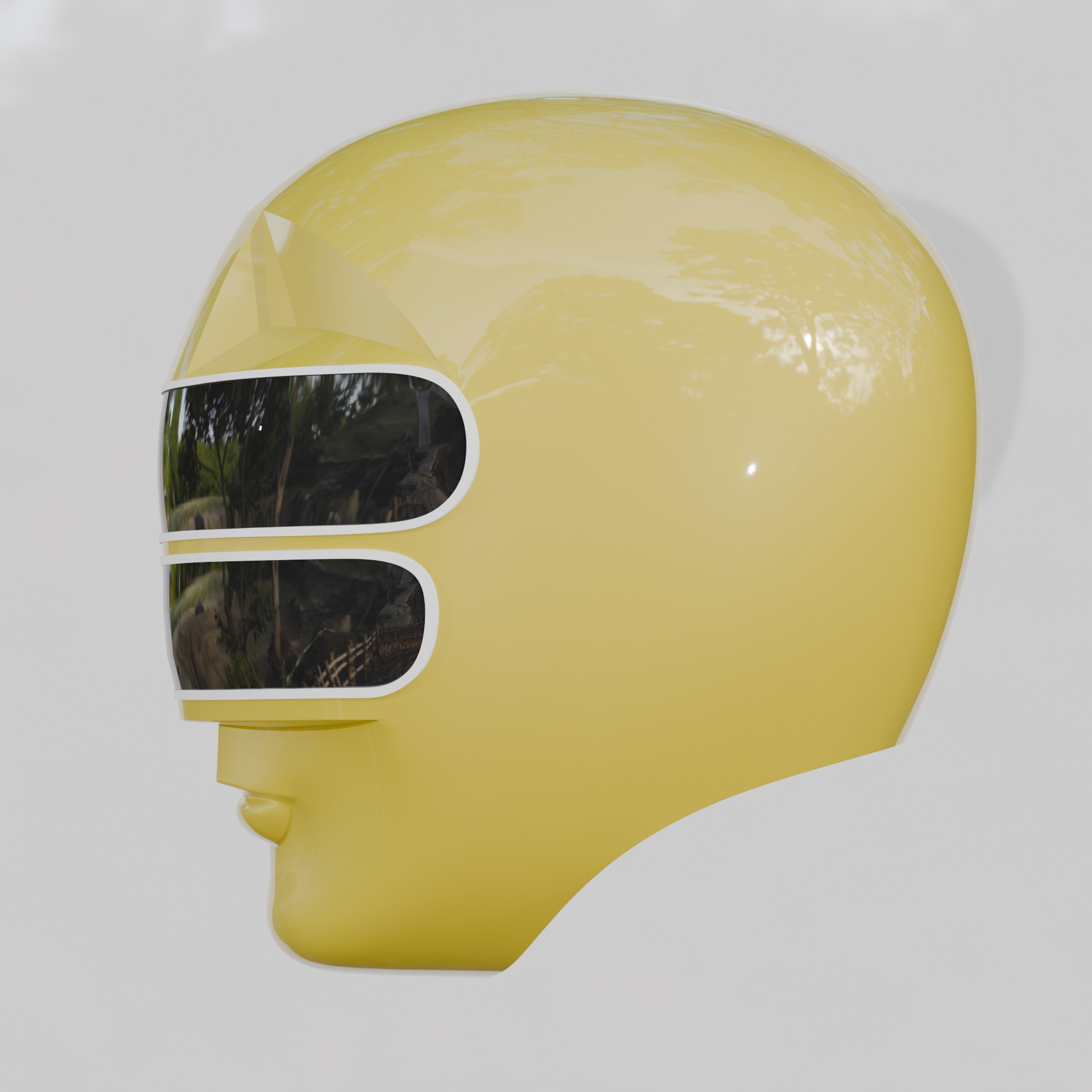 Yellow Chouriki Sentai Ohranger or Power Rangers Zeo Helmet 3D print model_6