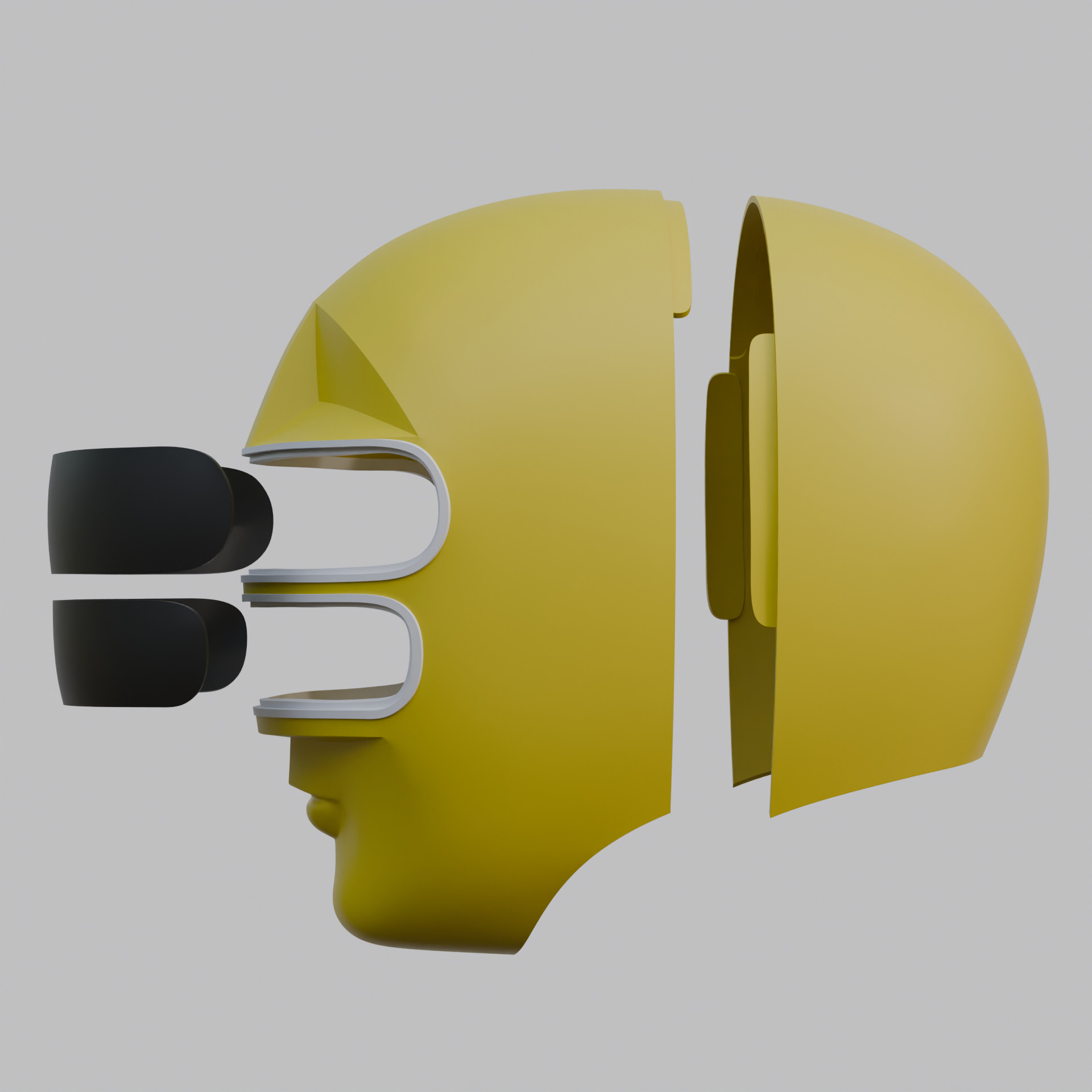 Yellow Chouriki Sentai Ohranger or Power Rangers Zeo Helmet 3D print model_3