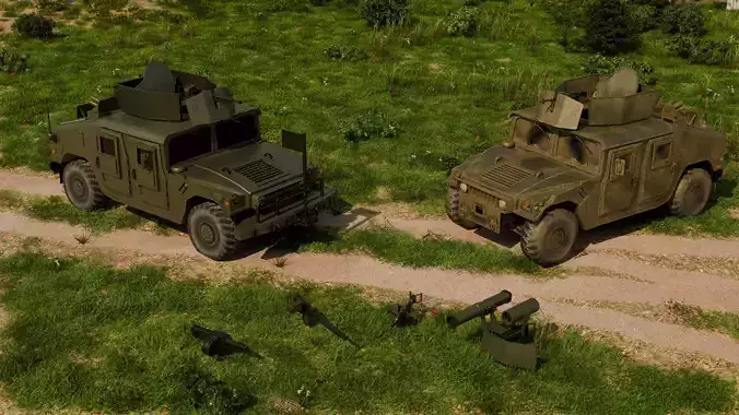 HMMWV m1114 and m1151 with 4 weapons