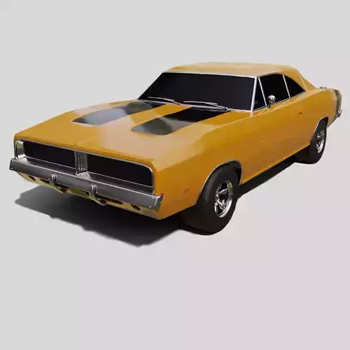 American Muscle Car Two-Tone Animation and Game-Ready