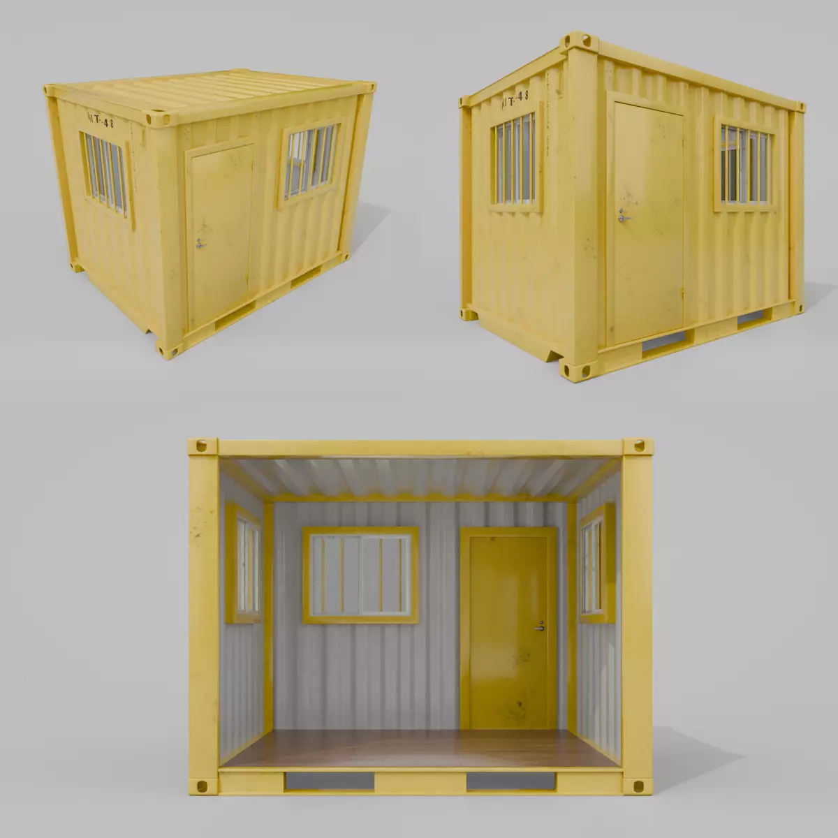 Shipping Container Room - 10ft 3D model