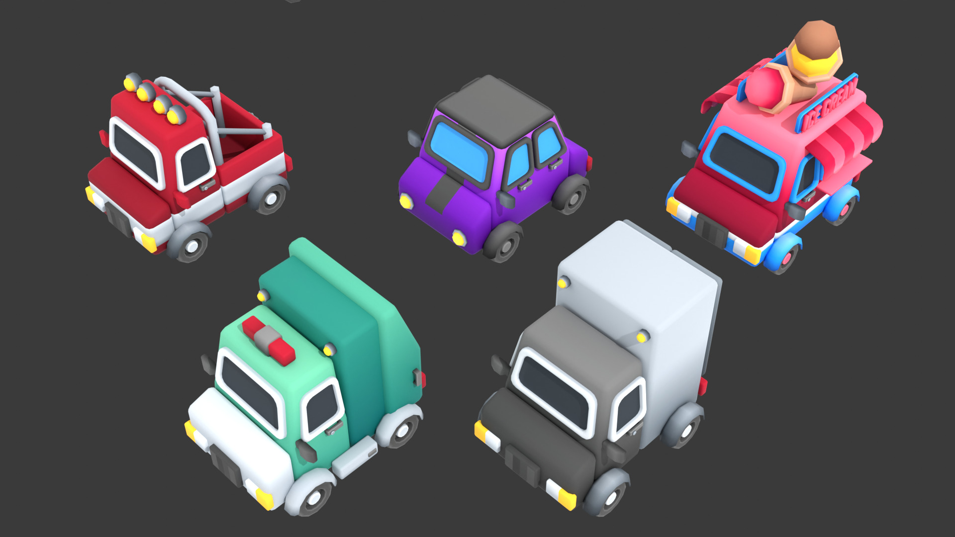 Stylized Vehicle Pack Low-poly 3D model_4