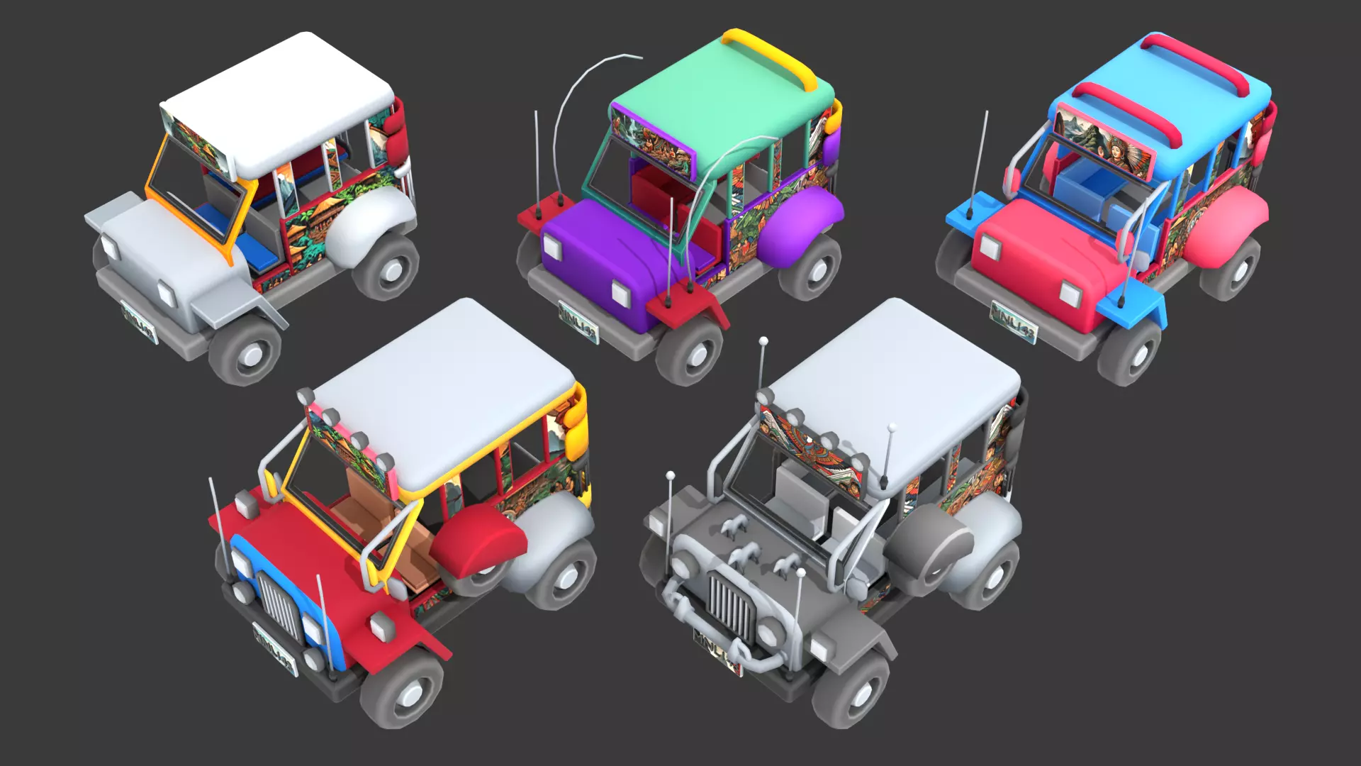 Stylized Vehicle Pack Low-poly 3D model_0