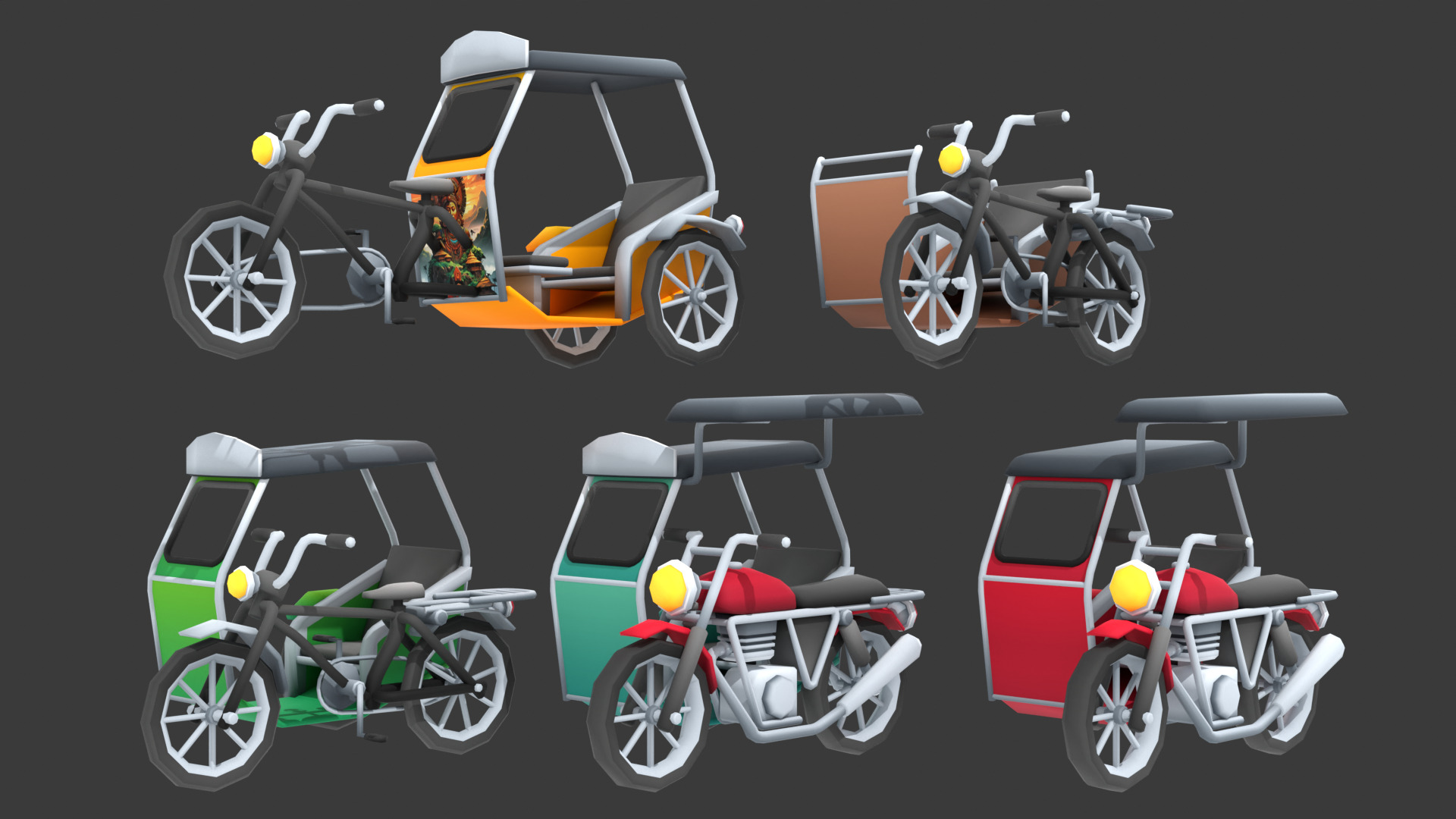 Stylized Vehicle Pack Low-poly 3D model_7