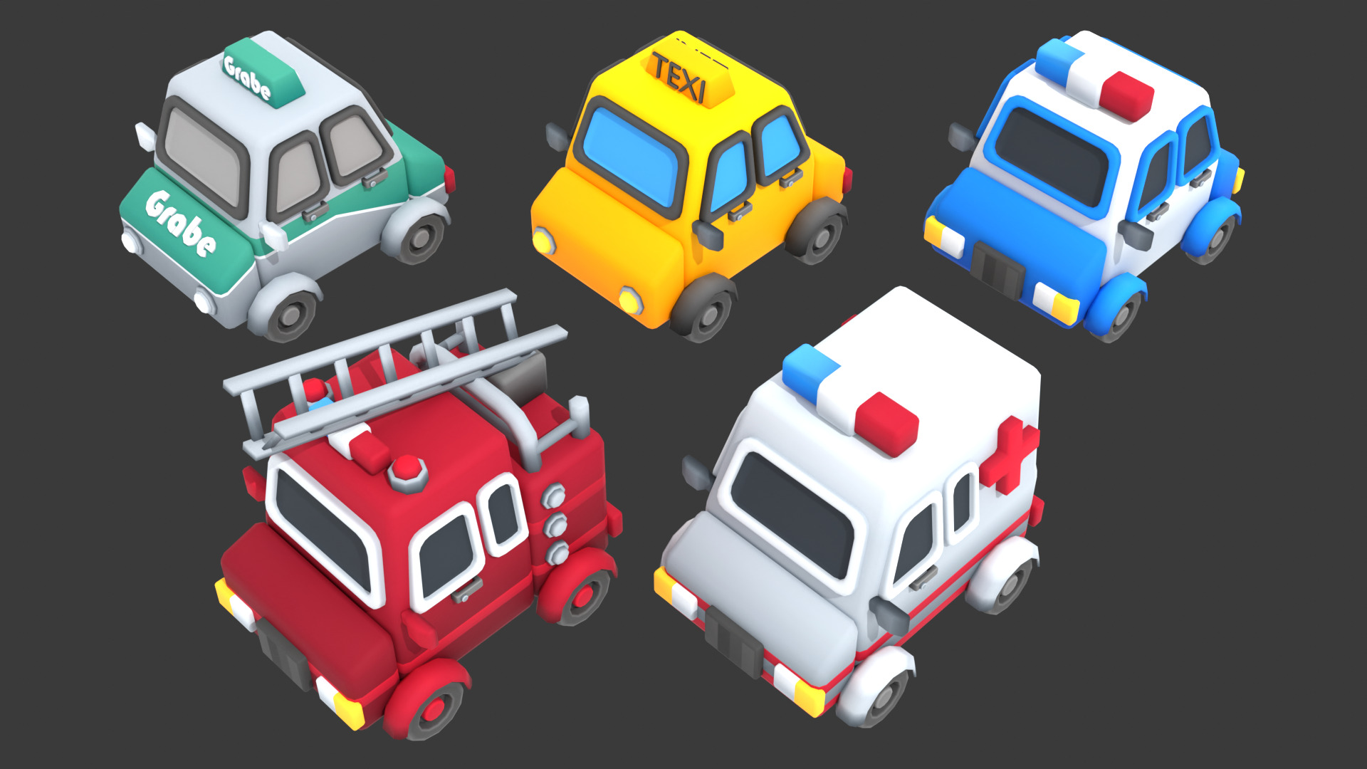 Stylized Vehicle Pack Low-poly 3D model_3